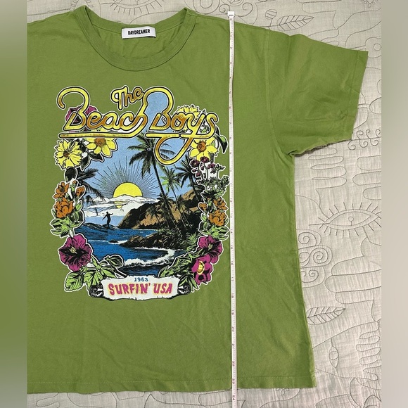 NWOT Daydreamer The Beach Boys 1963 Ringer Tee L in Matcha - Picture 9 of 10